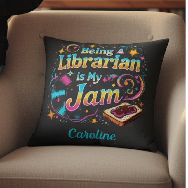 Personalized Librarian Gift Throw Pillow (Creator Uploaded)