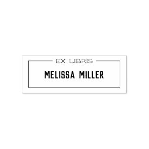 Personalized library book stamp ex libris
