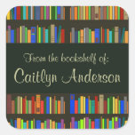 Personalized Library Bookshelves Bookplate Sticker