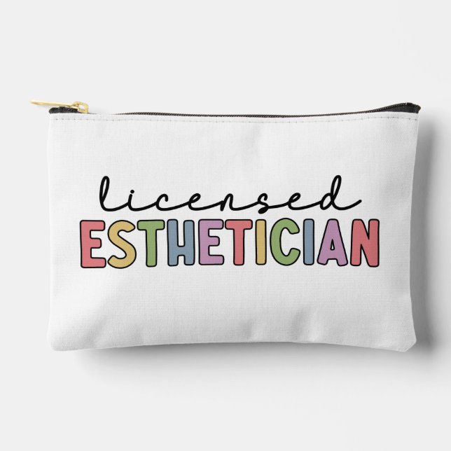 Personalized Licensed Aesthetician Cosmetologist Accessory Pouch (Front)