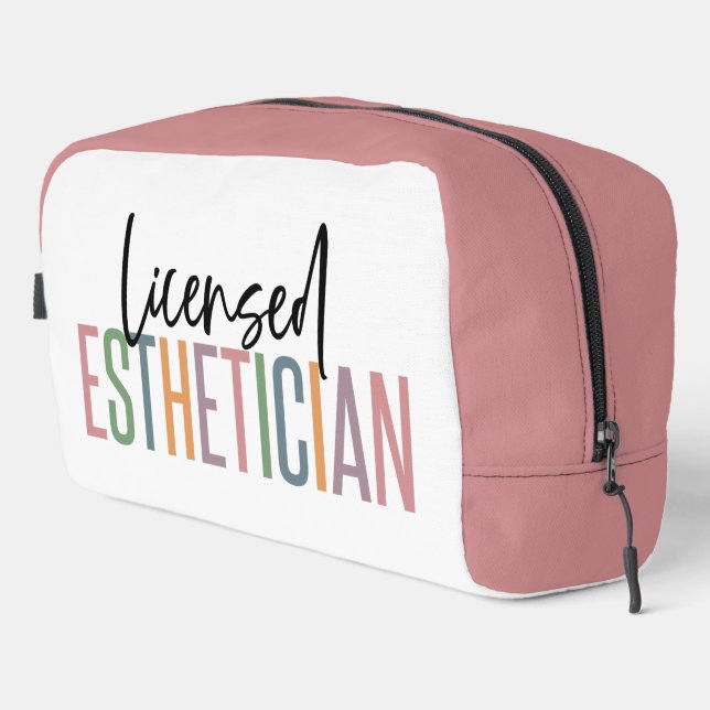 Personalized Licensed Aesthetician Cosmetologist Dopp Kit (Right Corner)
