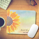 Personalized Life Coach Sunflower Mouse Pad<br><div class="desc">This colourful Life Coach Mouse Pad is decorated with a yellow sunflower on a watercolor background. Easily customizable. You can change Life Coach to your own occupation. Use the Customize Further option to change the text size, style or colour if you wish. Because we create our own artwork you won't...</div>