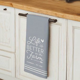 Personalized Life Is Better on the Farm Kitchen Towel