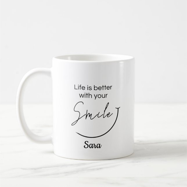 Personalized Life Is Better With Your Smile Mug |  (Left)
