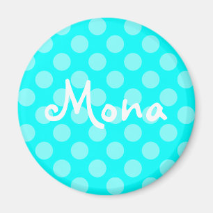 Personalized Light Aqua Polka Dot Magnet