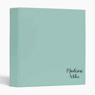 Personalized Light Blue Green Binder