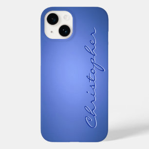 Personalized light blue Radial Texture 15 Case-Mate iPhone 14 Case