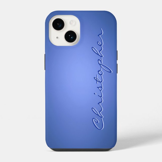 Personalized light blue Radial Texture 15 iPhone Case (Back)