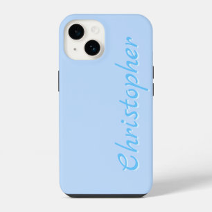 Personalized light blue Radial Texture iPhone 14 Case