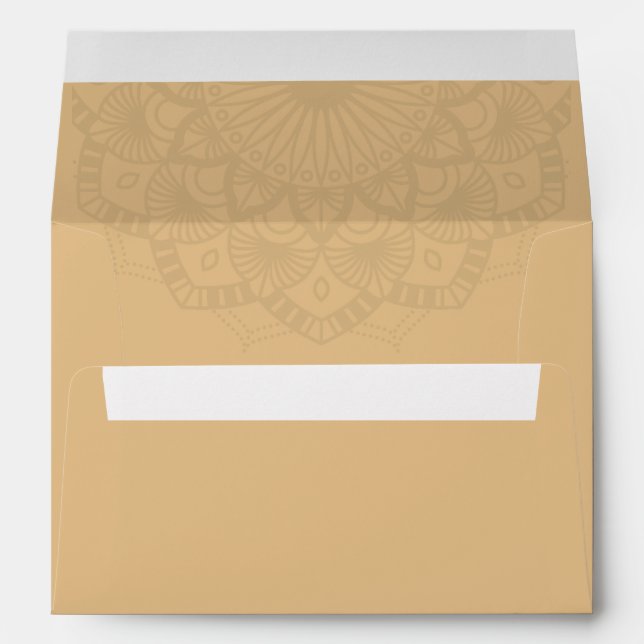 Personalized Light Brown Mandala Envelope (Back (Bottom))