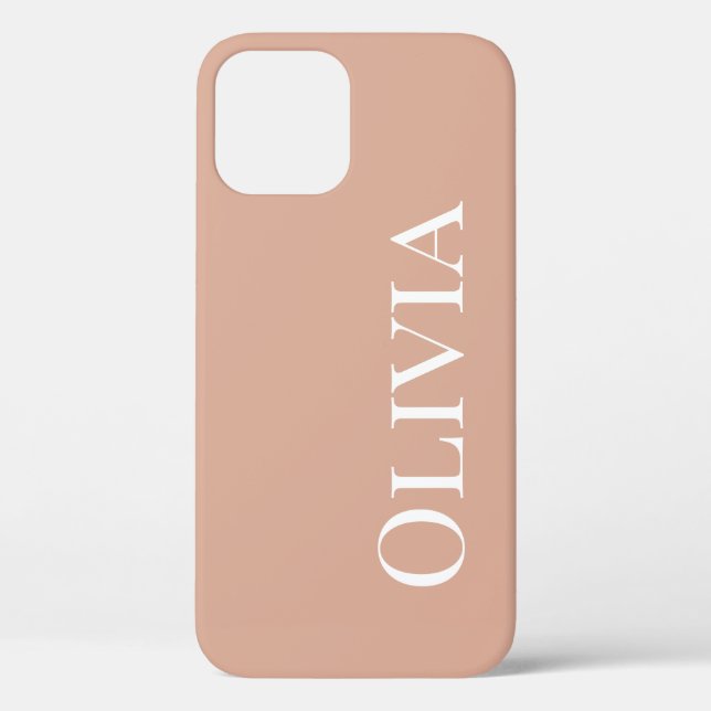 Personalized Light Desert Orange Modern Typography Case-Mate iPhone Case (Back)