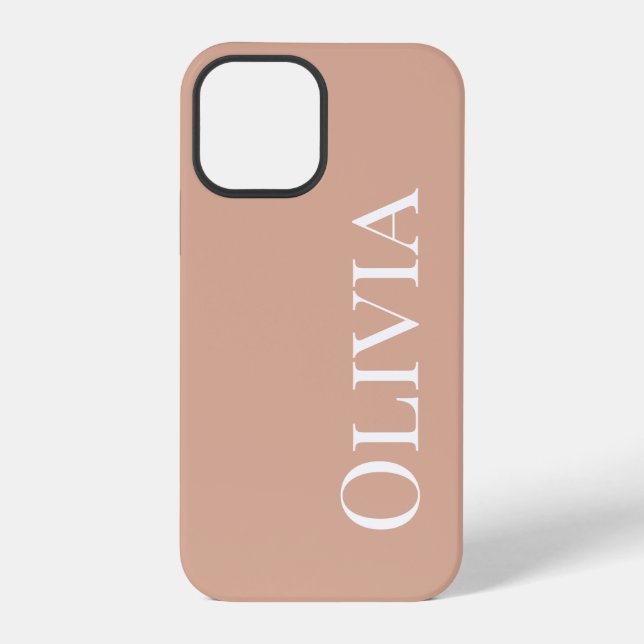 Personalized Light Desert Orange Modern Typography iPhone Case (Back)