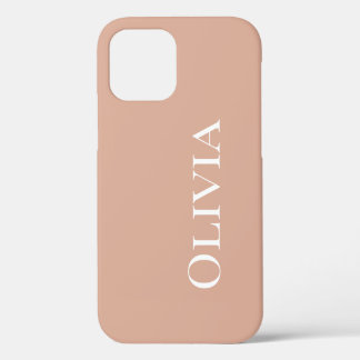Personalized Light Desert Orange Modern Typography iPhone 12 Pro Case