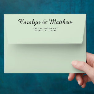 Personalized Light Green Replaceable Cat Image Envelope