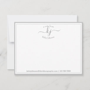 Personalized Light Grey From The Desk Of Note Card