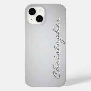 Personalized light grey Radial Texture 15 Case-Mate iPhone 14 Case