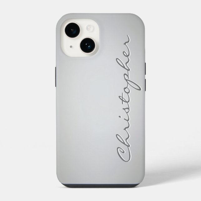 Personalized light grey Radial Texture 15 iPhone Case (Back)