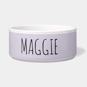 Personalized Light Lavender Ceramic Pet Bowl