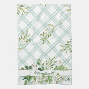 PERSONALIZED Light Leafy Green Kitchen Towel