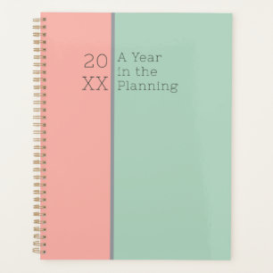 Personalized Light Pastels Soft Peach, Jungle Mist Planner