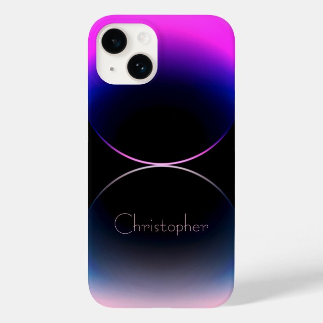 Personalized light pink Radial Texture iphone 15 Case-Mate iPhone Case (Back)