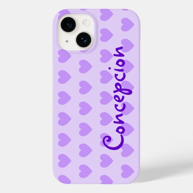 Personalized Light Purple Heart Pattern Case-Mate iPhone Case (Back)