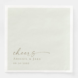 Personalized Light Sage Wedding Dinner Napkins