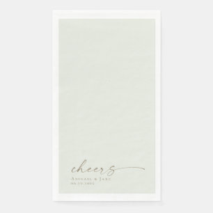 Personalized Light Sage Wedding Guest Napkins