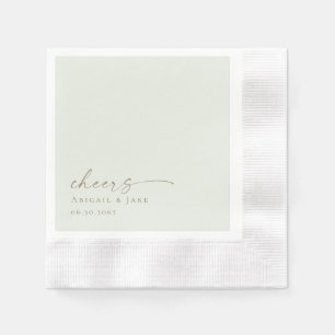 Personalized Light Sage Wedding Napkins
