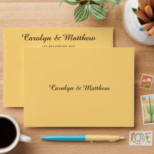 Personalized Light Yellow Replaceable Cat Image Envelope