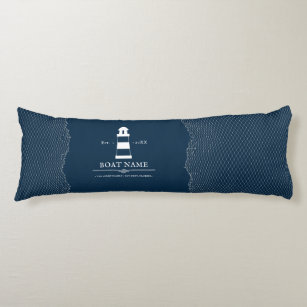 Personalized lighthouse Boat Name Body Pillow
