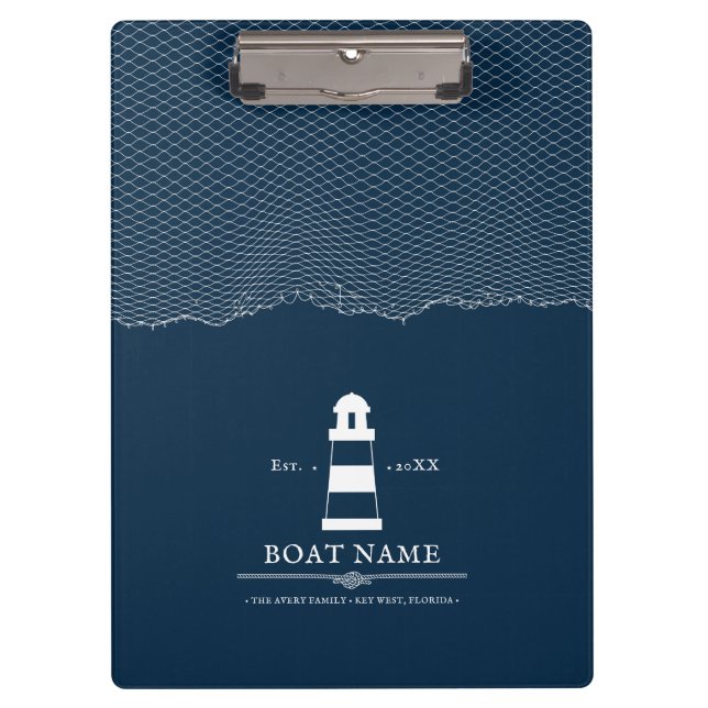 Personalized lighthouse Boat Nautical  Clipboard (Front)