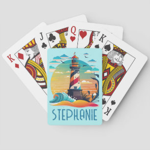 Personalized Lighthouse Glow Playing Cards