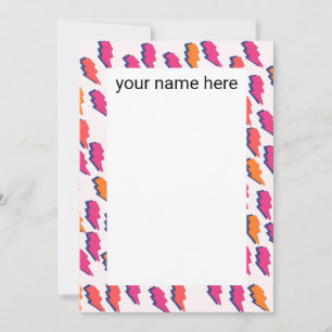 Personalized Lightning Bolt Notecards