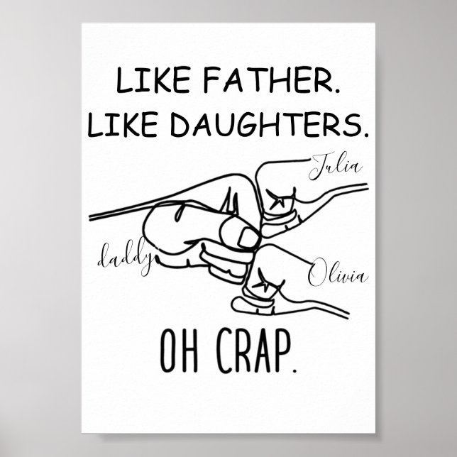 Personalized Like father Like daughters line Poster (Front)