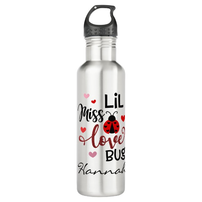 Personalized Lil Miss Love Bug 710 Ml Water Bottle (Front)