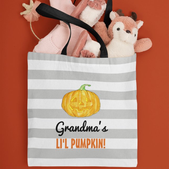 Personalized Lil Pumpkin Halloween Tote Bag (Creator Uploaded)