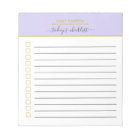 Personalized Lilac and Gold To Do List Checklist