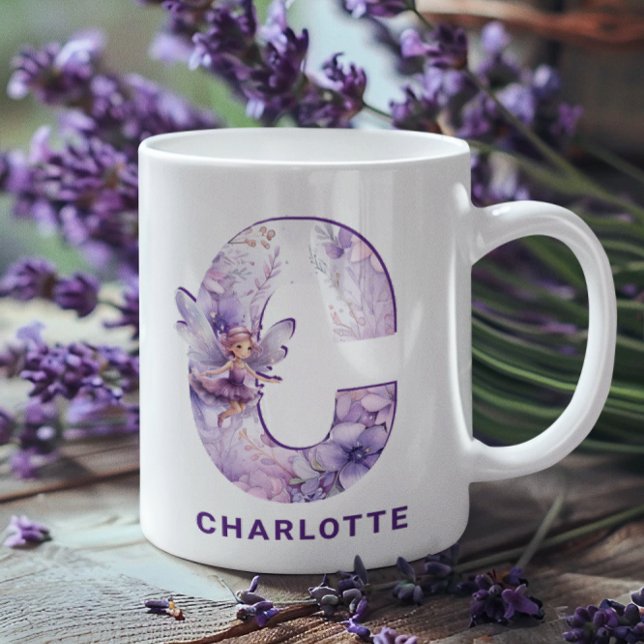 Personalized Lilac Fairy Monogram C Coffee Mug (Personalized Lilac Fairy Monogram C Coffee Mug)