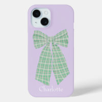 Personalized Lilac Gingham Romantic Coquette Bow