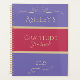 Personalized Lilac Gold Modern Gratitude Journal Planner
