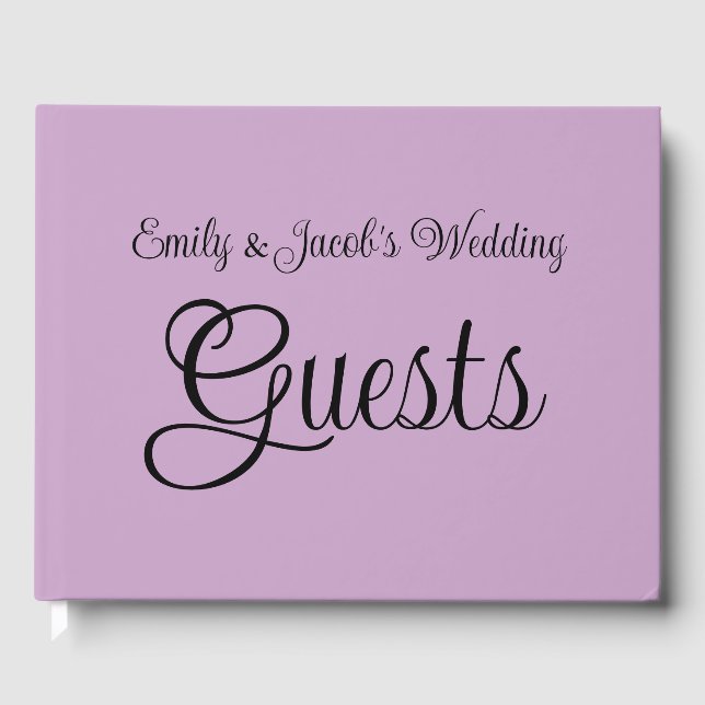 Personalized Lilac Guest Book (Front)