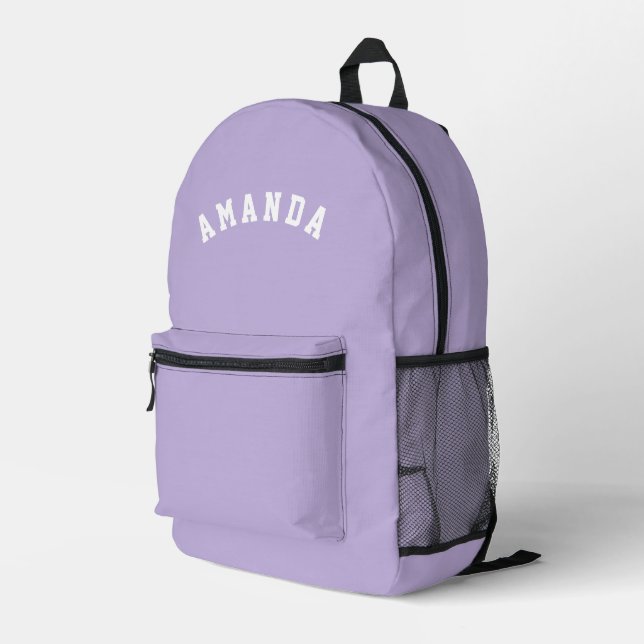 Personalized Lilac Kids Back to School Printed Backpack (Back Corner Right)
