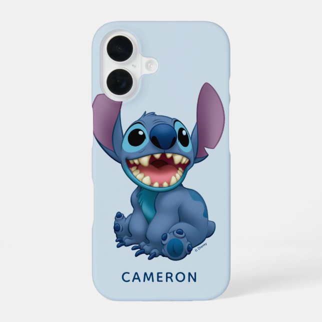 Personalized Lilo & Stitch Excited iPhone 16 Case (Back)
