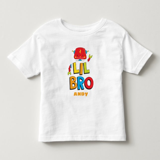 Personalized Lilttle Brother Robot T-shirt (Front)