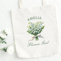 Personalized Lily of the Valley Bow Flower Girl