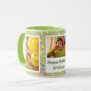 Personalized Lime Cream Confetti Custom Photos Mug