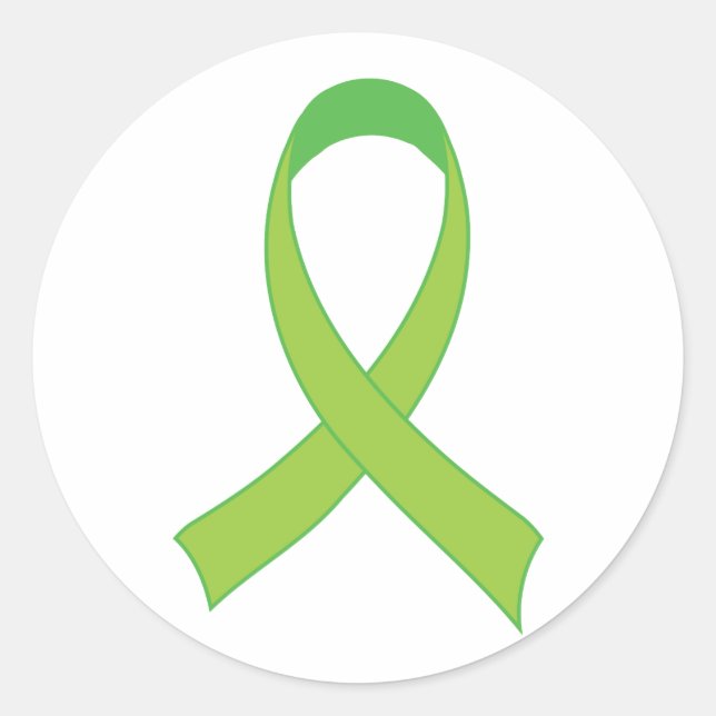 Personalized Lime Green Awareness Gift Classic Round Sticker (Front)