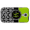 Personalized Lime Green Black Damask Case