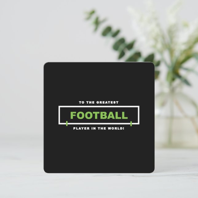 Personalized Lime Green Football Player Birthday   Card (Standing Front)
